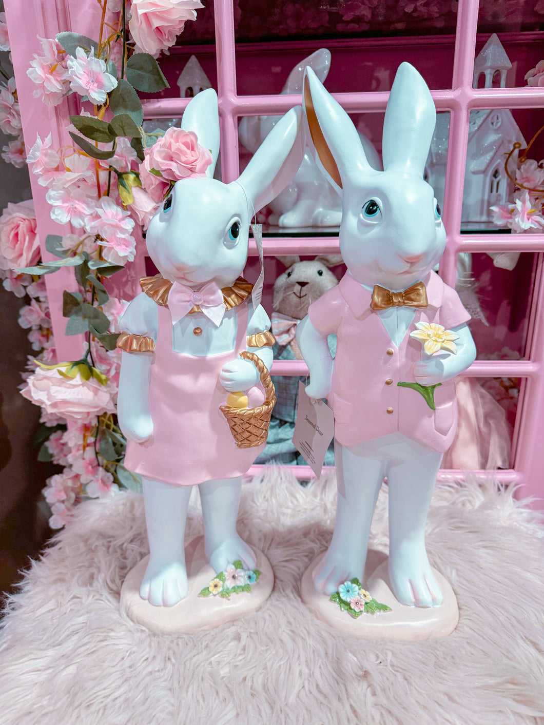 Pink Easter Bunny Couple