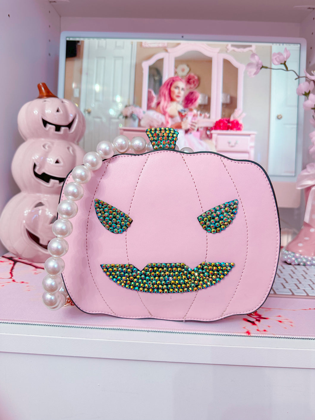 Pink Pumpkin Crossbody Bag
