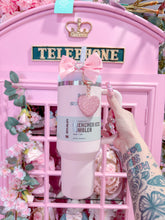 Load image into Gallery viewer, Pink Cup With Coquette Straw Topper
