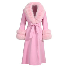 Load image into Gallery viewer, Coquette Princess Luxury Coat -     Fox Fur Collar Cuff Double Faced Cashmere
