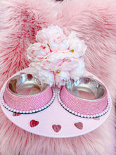 Load image into Gallery viewer, Handmade Bling Rhinestones Stainless Steel Pet Bowls
