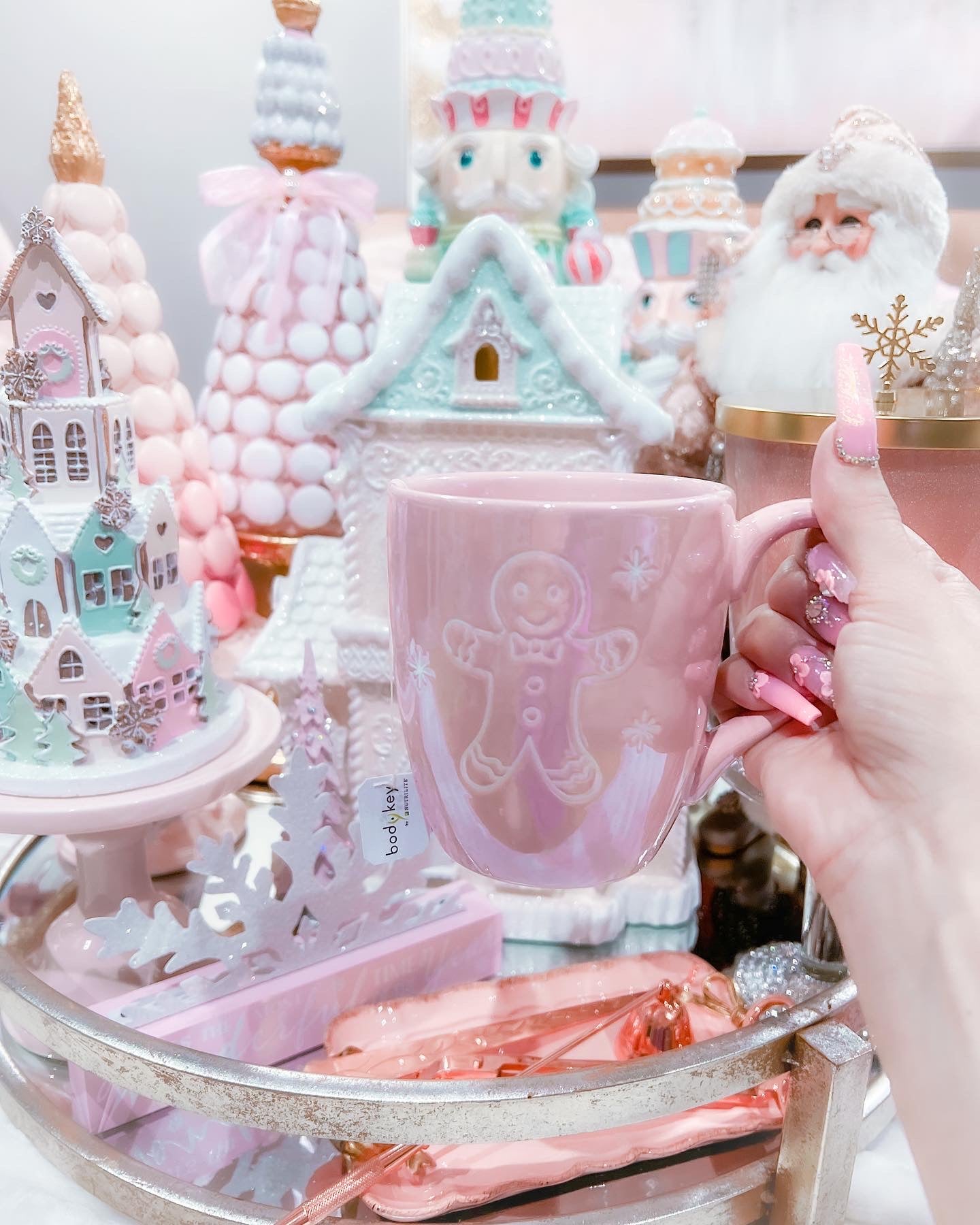 Gingerbread house mug/ Pink Gingerbread mug