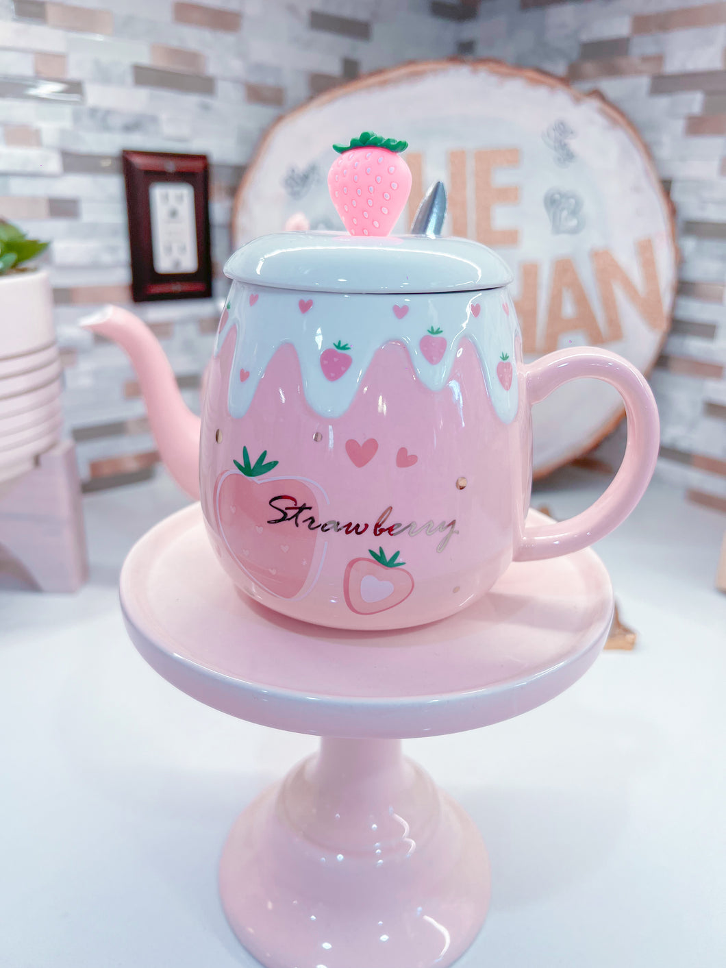 Pink Strawberry Mug